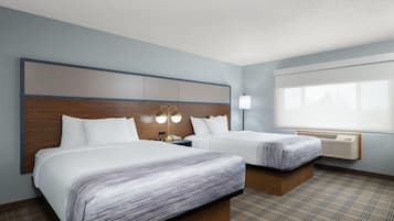 Premium bedding, individually furnished, desk, laptop workspace