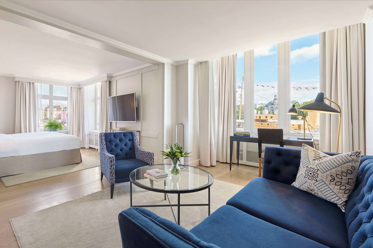 stockholm suite with sea view | 1 bedroom, premium bedding, pillow-top beds, minibar