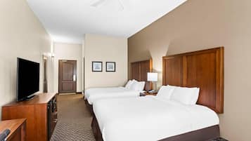 Standard two queens non smoking | Premium bedding, Select Comfort beds, desk, laptop workspace