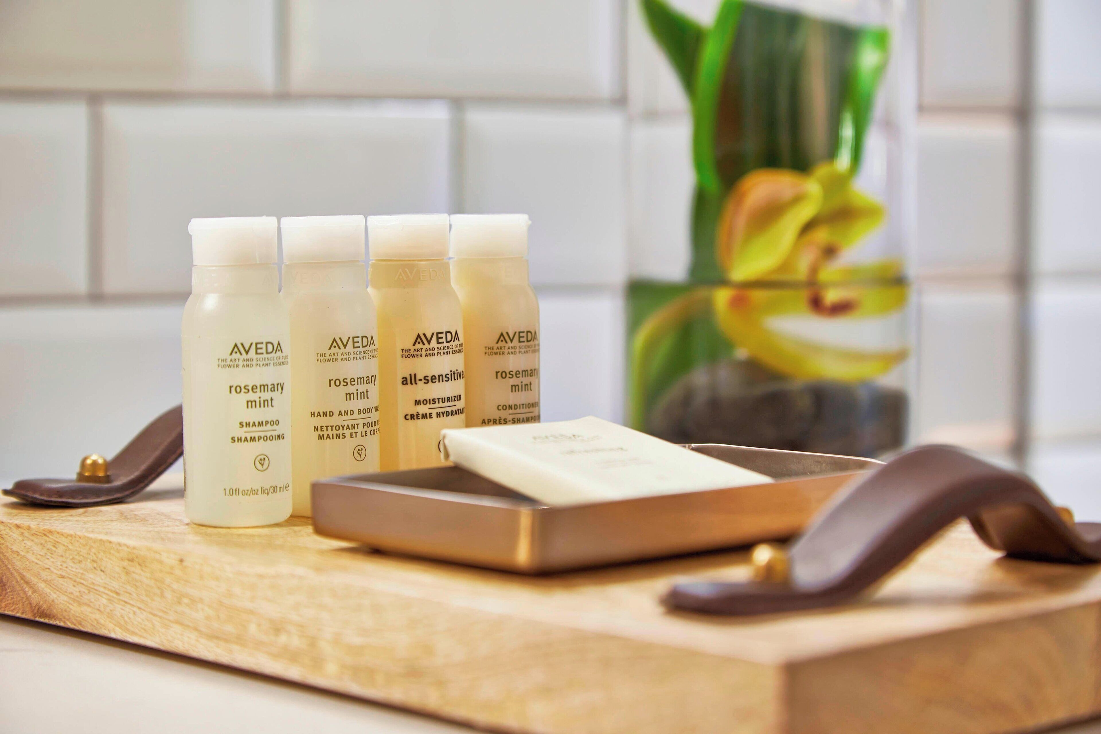 combined shower/bathtub, free toiletries, hair dryer, towels