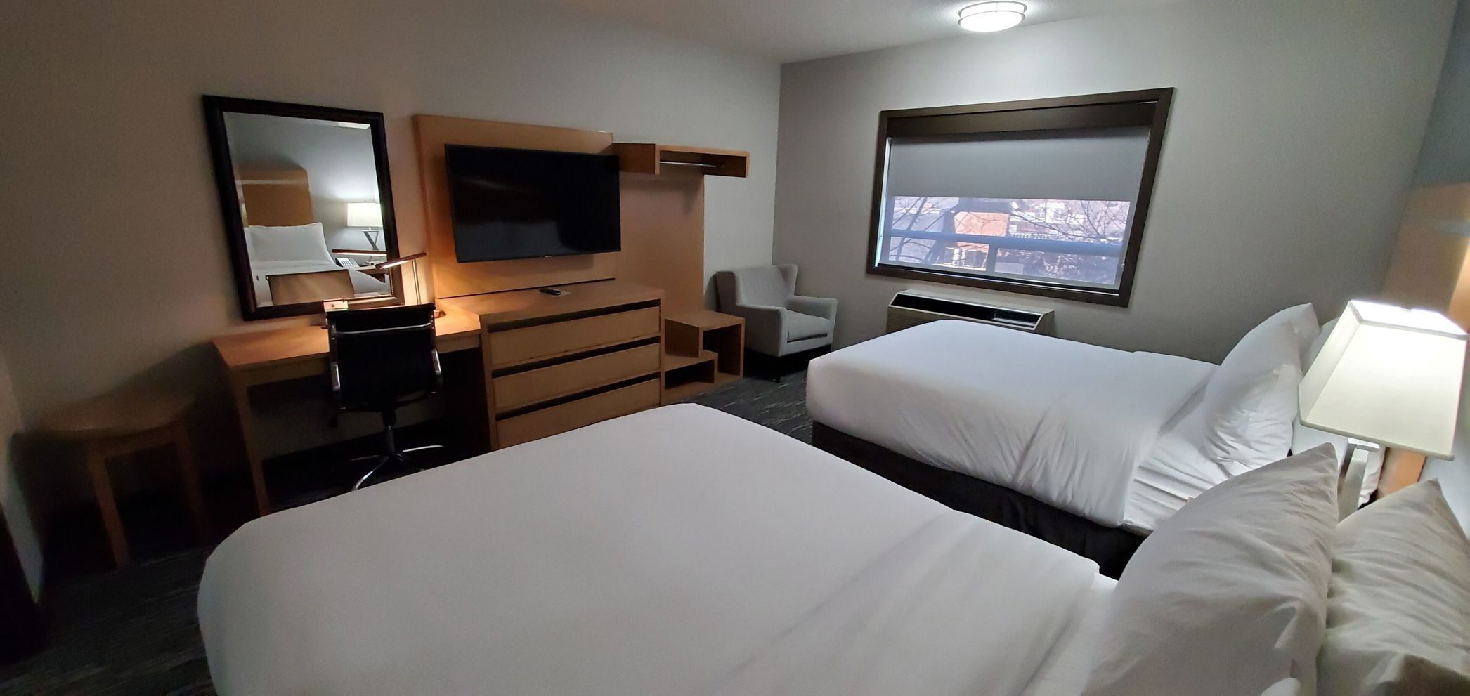 Down comforters, pillowtop beds, desk, laptop workspace