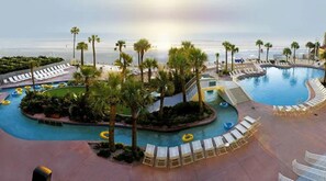 2 indoor pools, 2 outdoor pools, pool umbrellas, pool loungers
