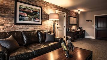 65-inch LCD TV with cable channels, TV, iPod dock