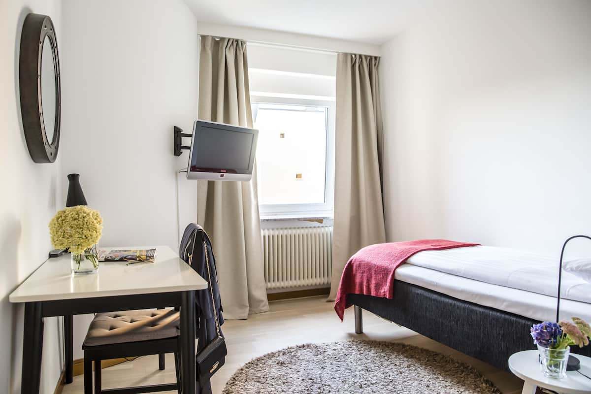 Habitación individual estándar | Ropa de cama hipoalergénica, edredón y escritorio