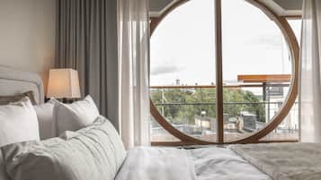 1 habitación, ropa de cama hipoalergénica, cubrecamas y minibar