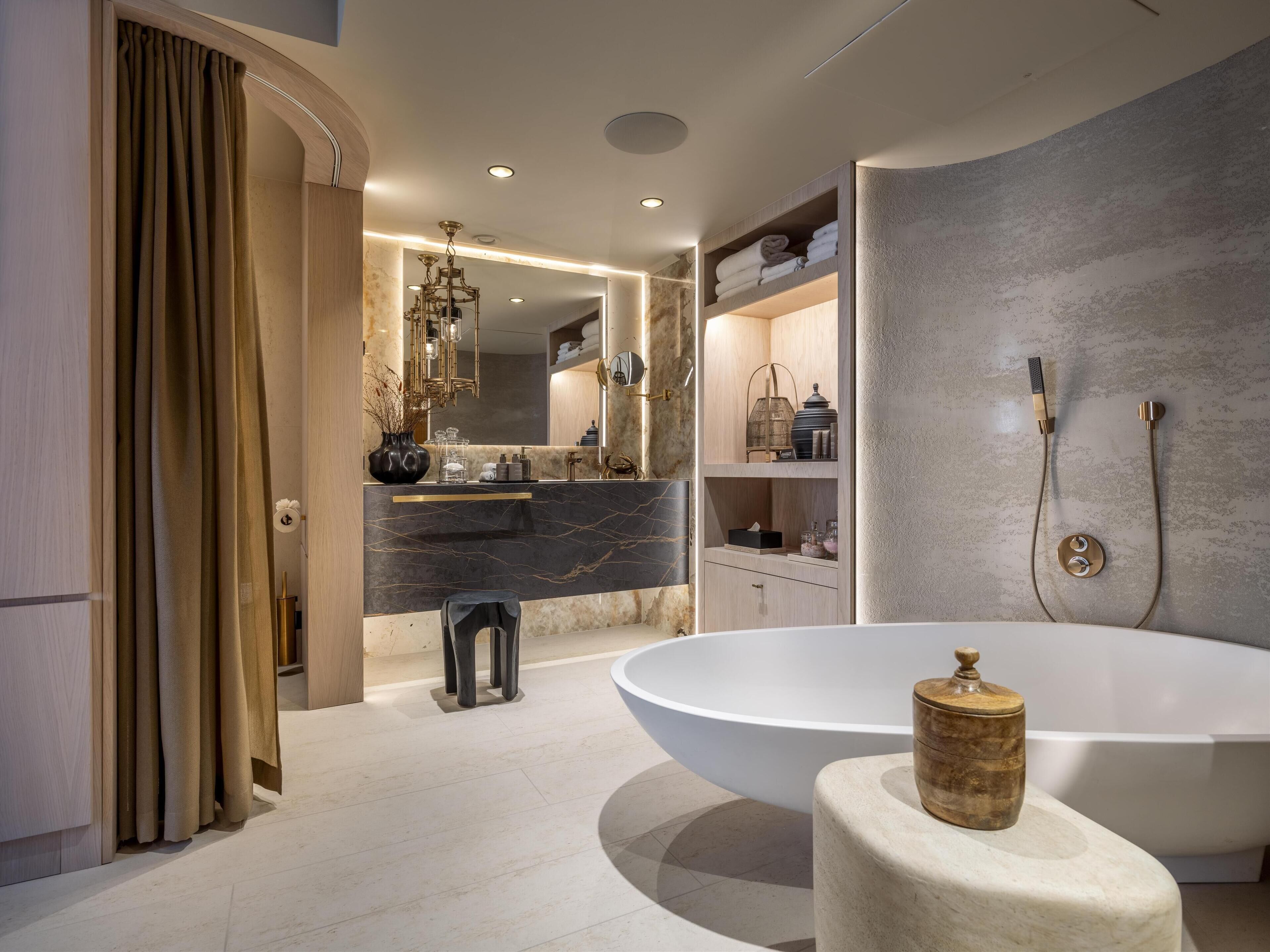 free toiletries, hair dryer, towels