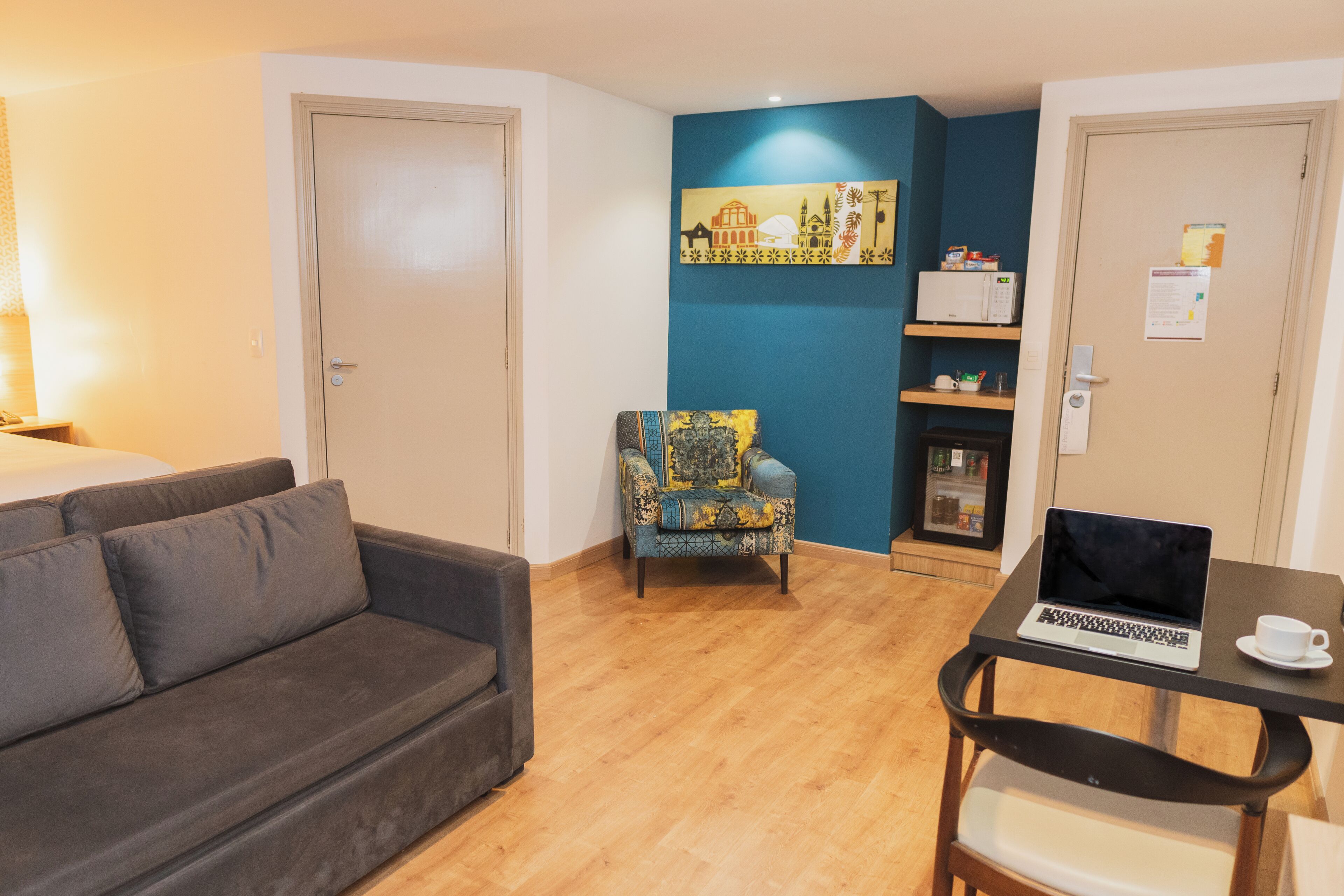 standard double room, 1 queen bed with sofa bed, mobility accessible, balcony | minibar, in-room safe, desk, blackout curtains