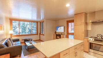 Condo, 1 Bedroom (Ski Trails, Trailside) | Living area | 30-inch TV with cable channels, DVD player