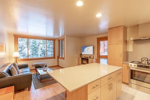 Condo, 1 Bedroom (Ski Trails, Trailside) | Living area | 30-inch TV with cable channels, DVD player