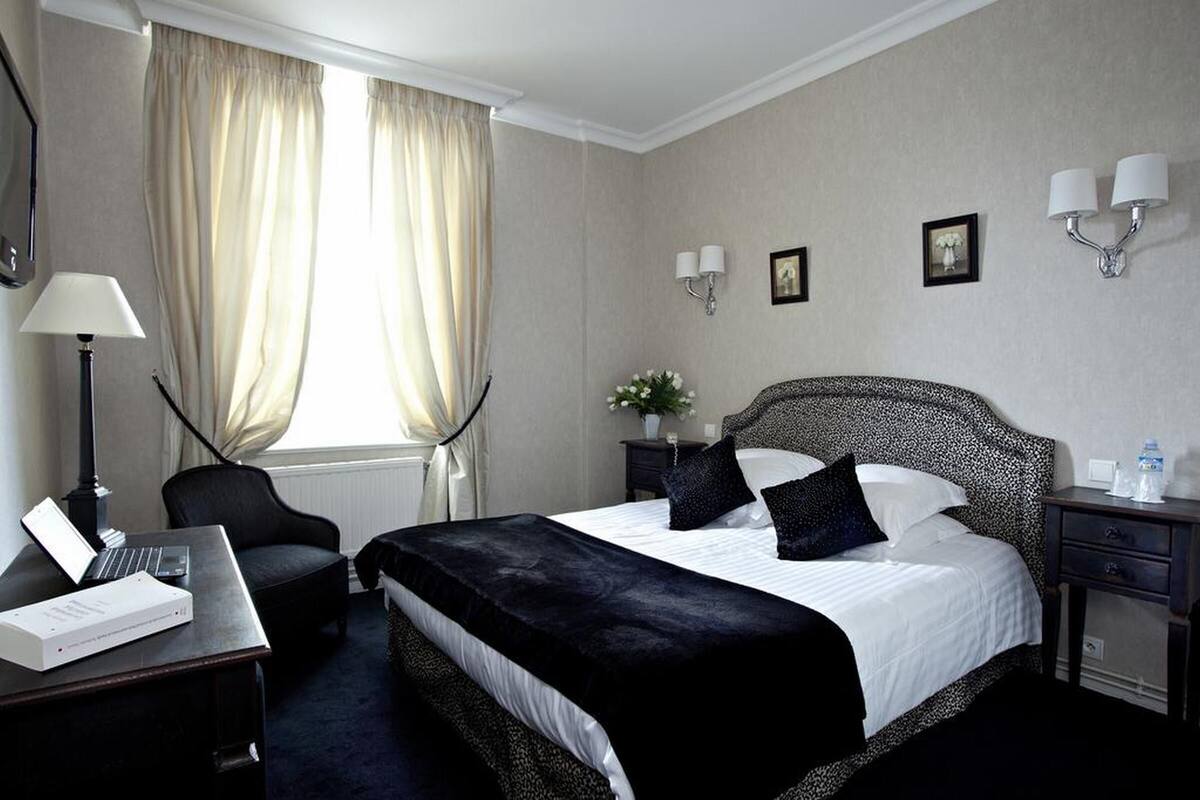 Desk, blackout drapes, iron/ironing board (on request), WiFi (free)