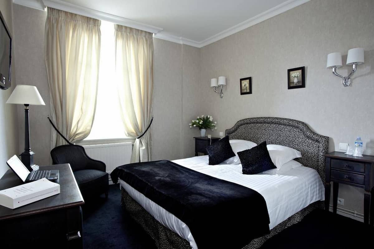 Desk, blackout drapes, iron/ironing board (on request), WiFi (free)