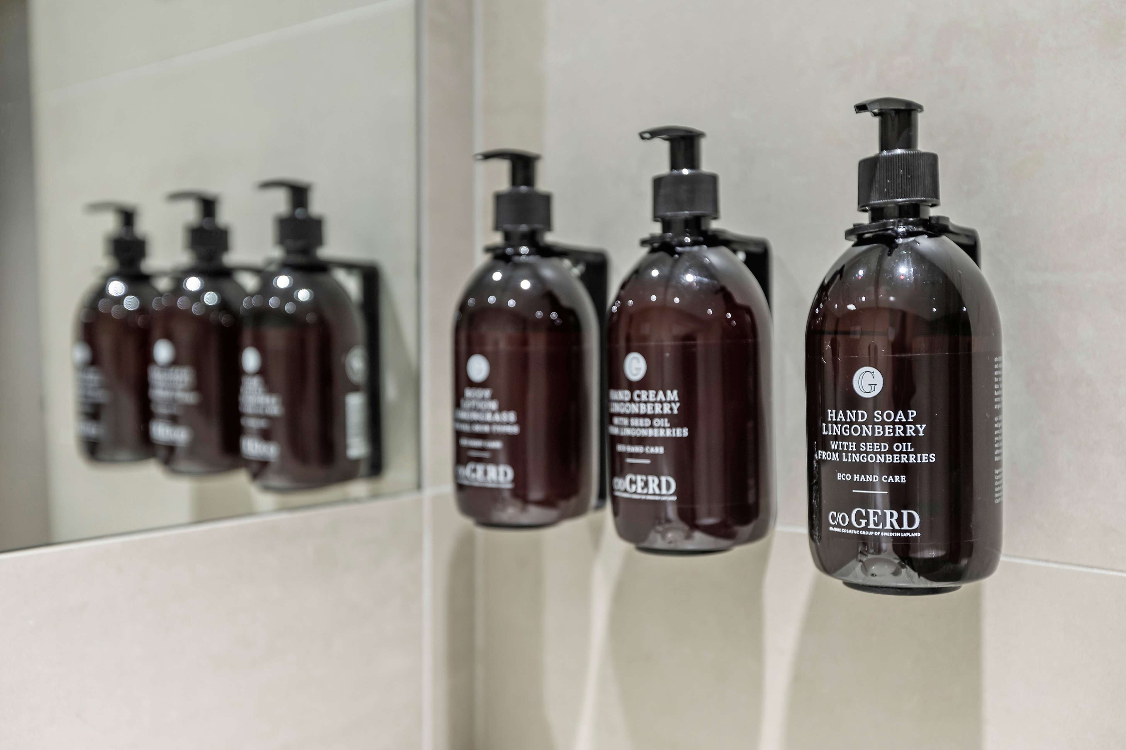 free toiletries, hair dryer, heated floors, towels