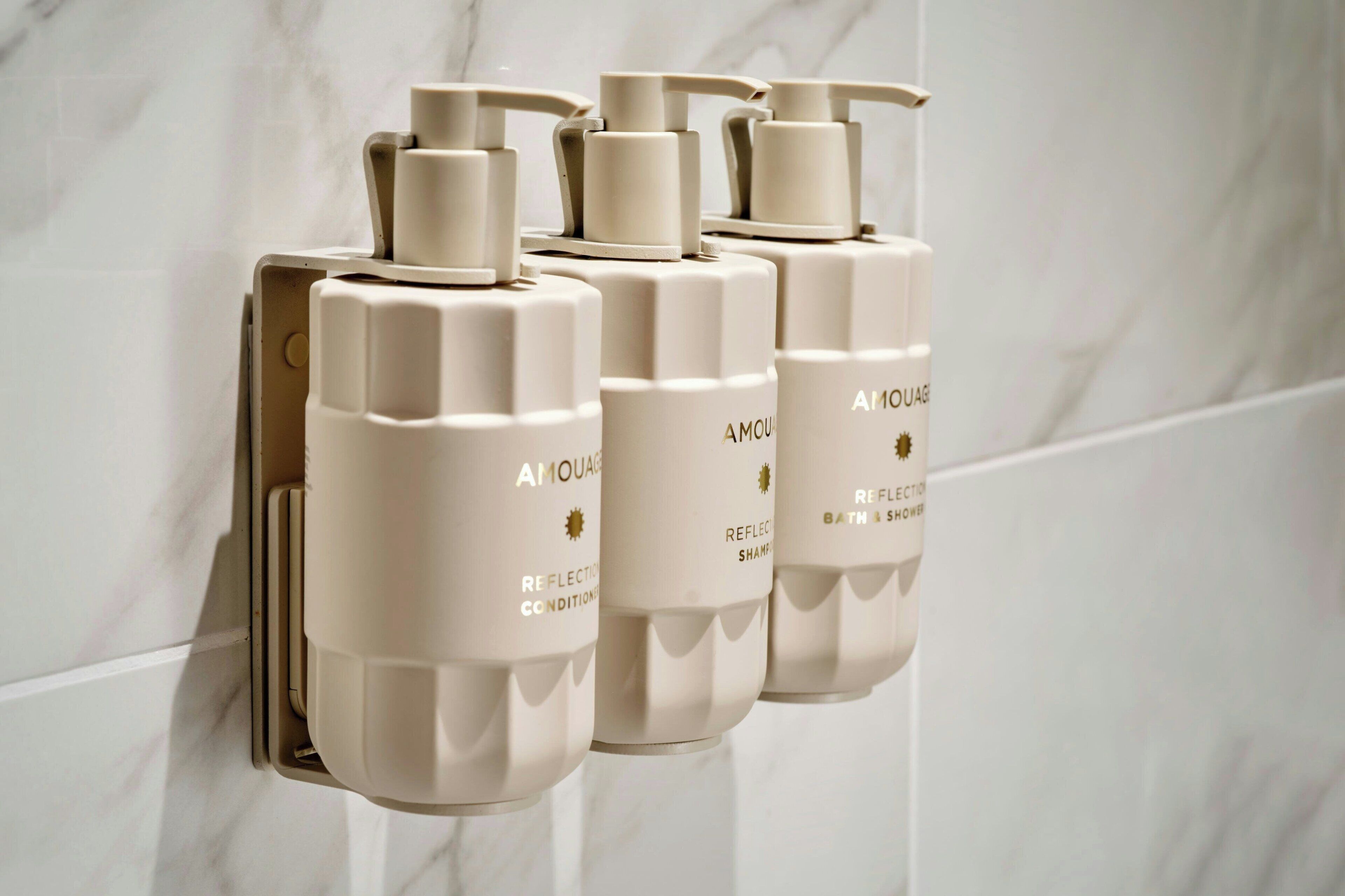 rainfall showerhead, free toiletries, hair dryer, bathrobes