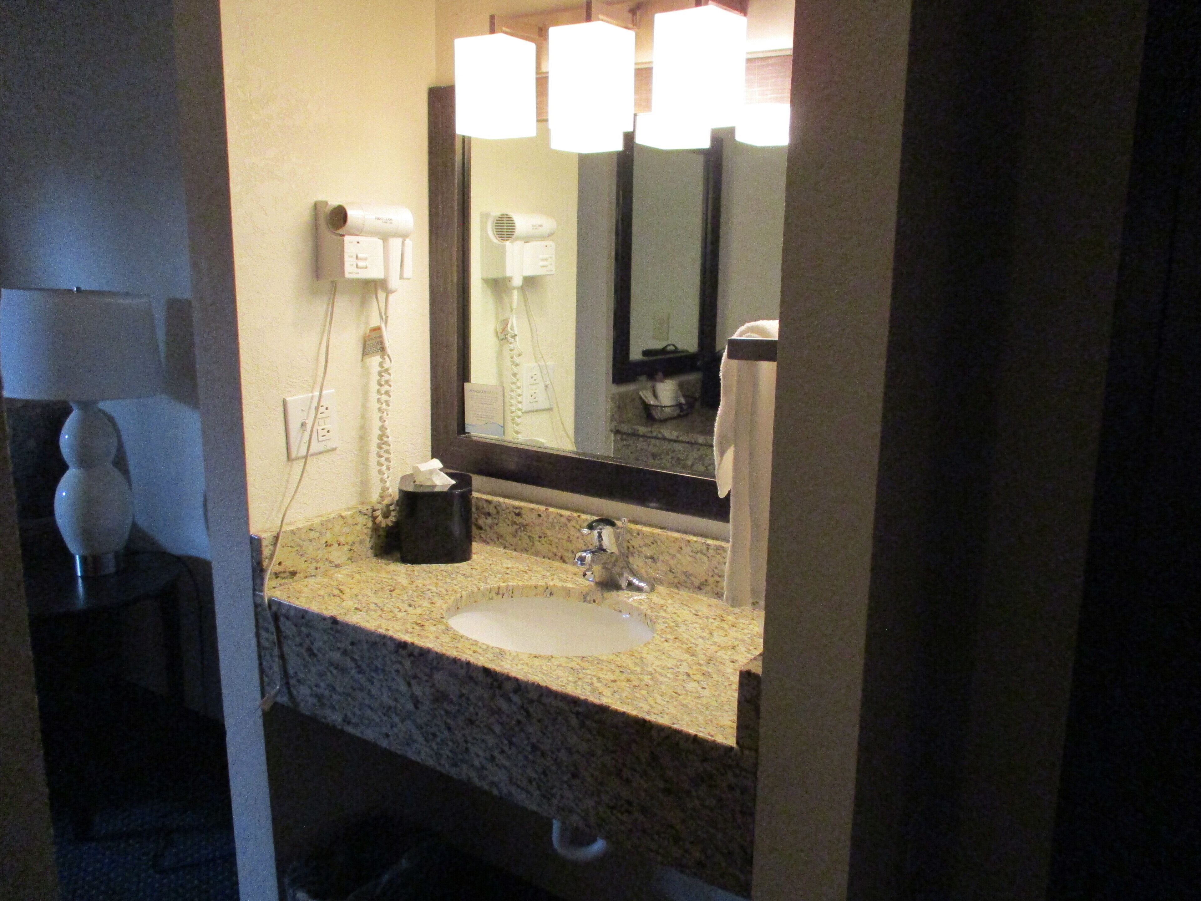 free toiletries, hair dryer, towels