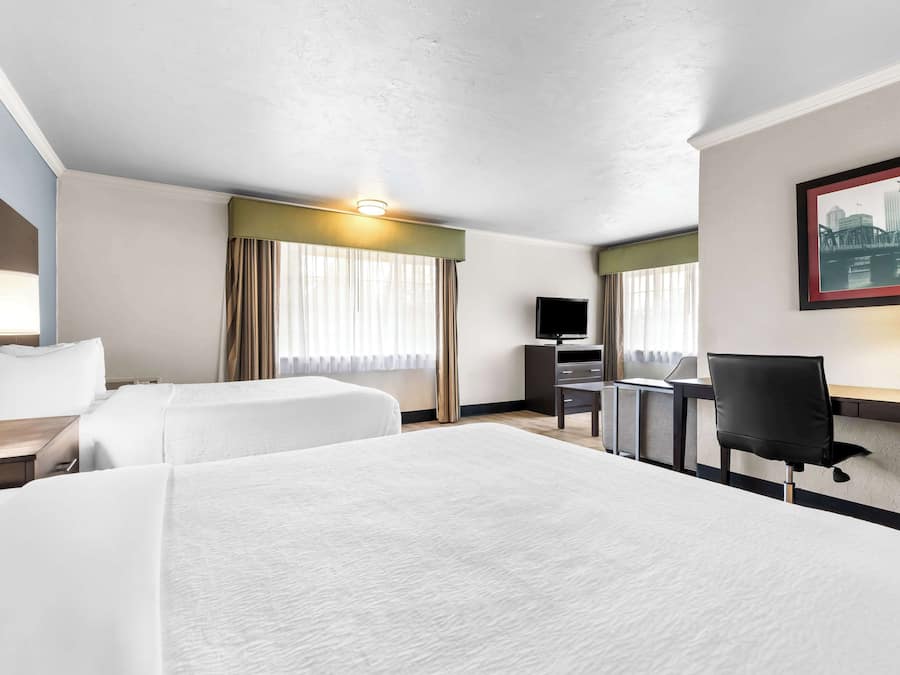 Standard Room, 2 Queen Beds, Non Smoking, Refrigerator & Microwave (with Single Sofabed;Larger Room) | Premium bedding, desk, laptop workspace, iron/ironing board