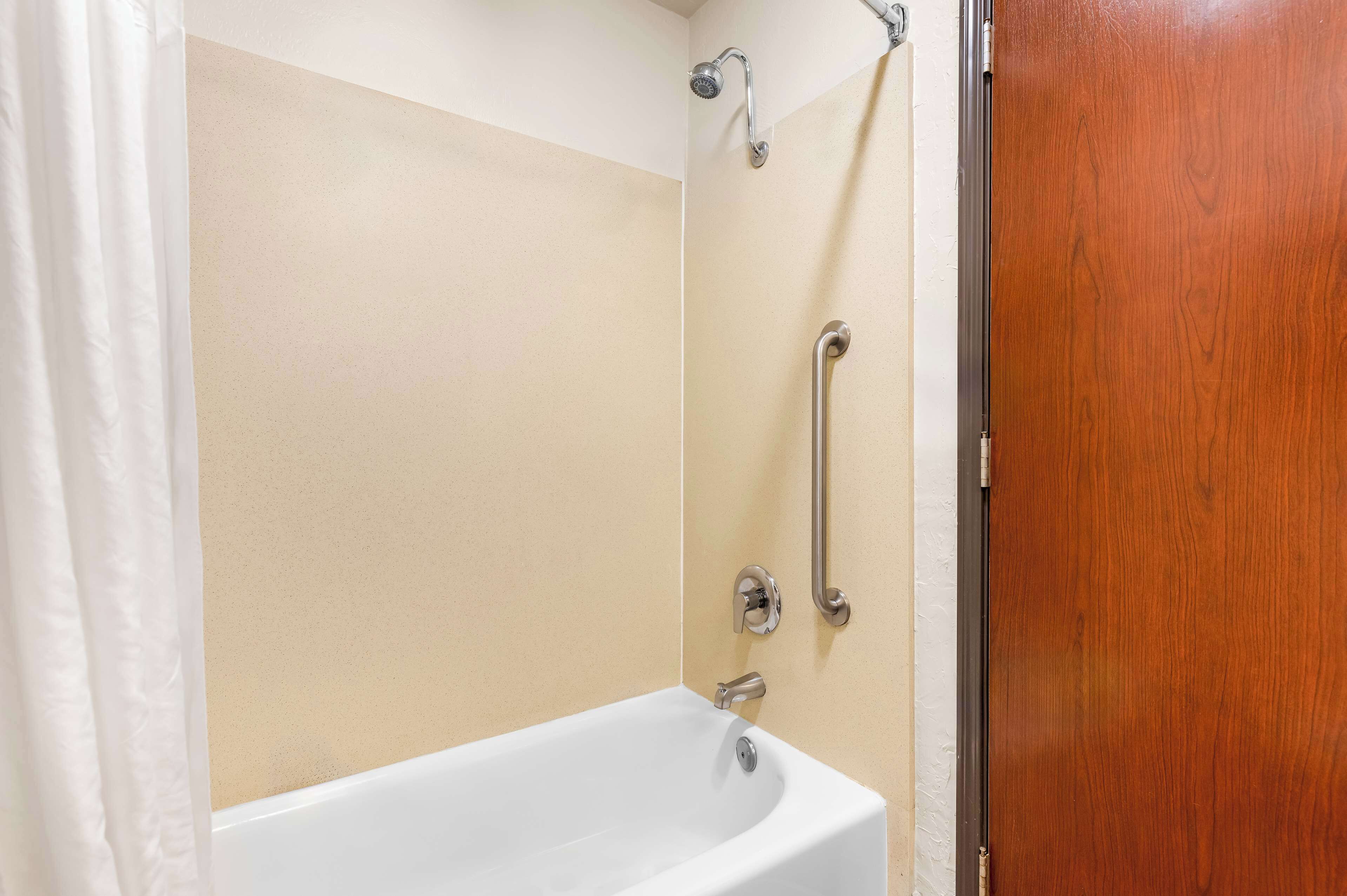 free toiletries, hair dryer, towels, soap