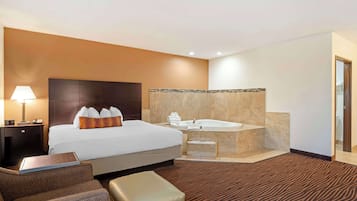 Chambre Standard, 1 trÚs grand lit, non-fumeur, baignoire à remous | Literie hypoallergénique, coffre-fort