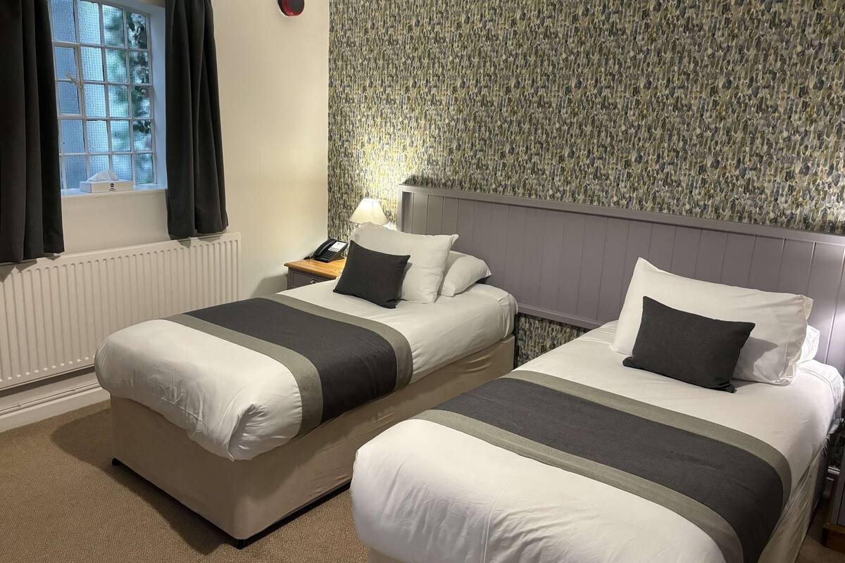 comfort room, 2 single beds, non smoking | hypo-allergenic bedding, in-room safe, desk, laptop workspace