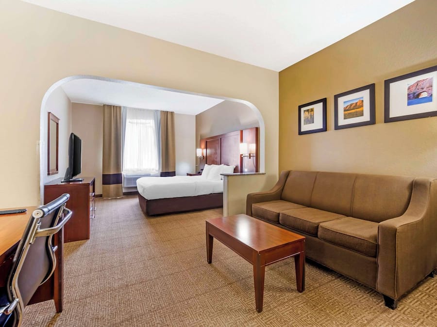 Phòng Suite, 1 giường cỡ king và sofa giường, không hút thuốc (Pet Friendly) | Bộ đồ giường cao cấp, bàn, khu vực làm việc phù hợp cho laptop