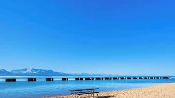 Private beach nearby, free beach shuttle, beach bar