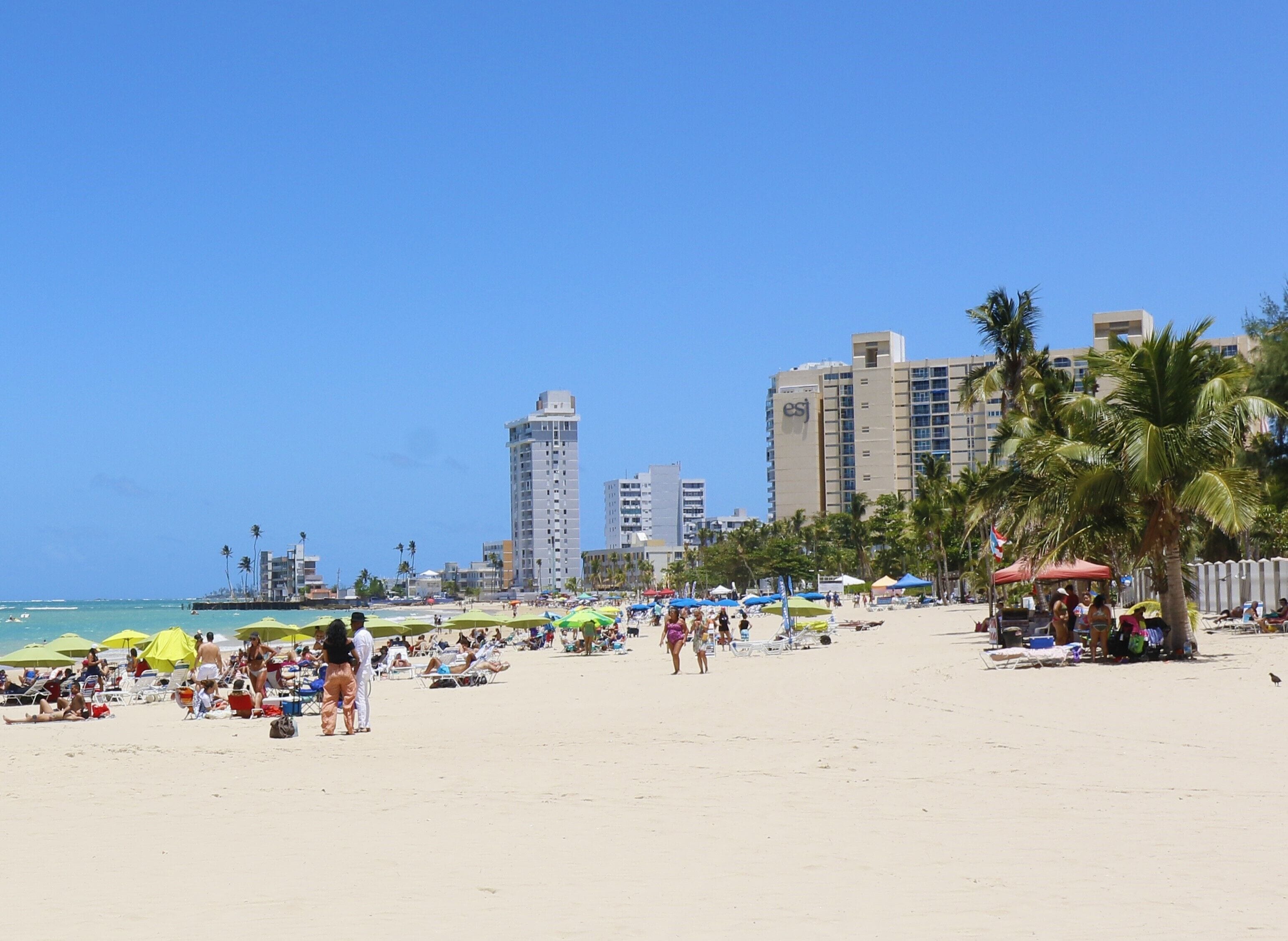 On the beach, beach towels