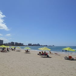 On the beach, beach towels