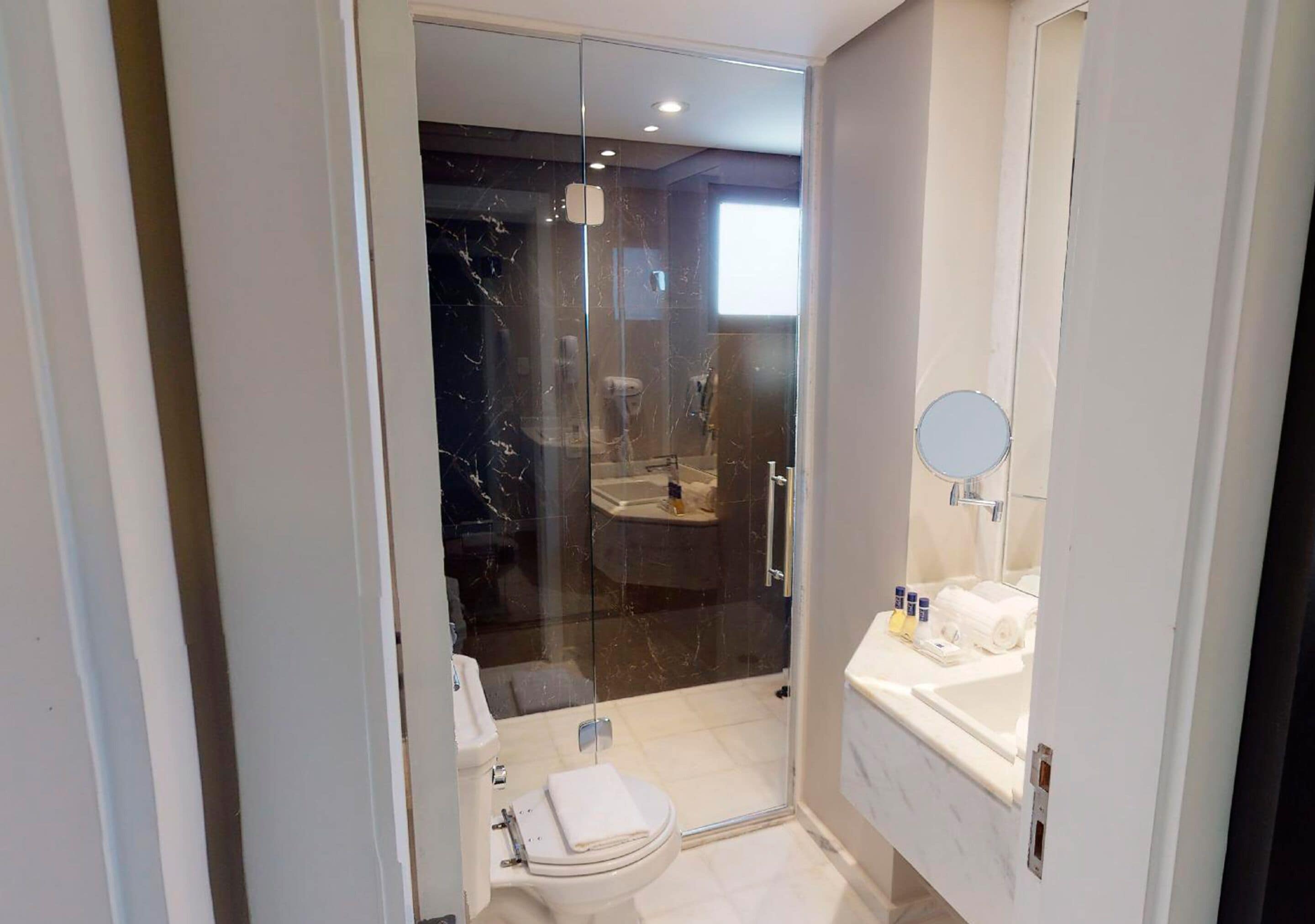 room | bathroom | shower, free toiletries, hair dryer, towels