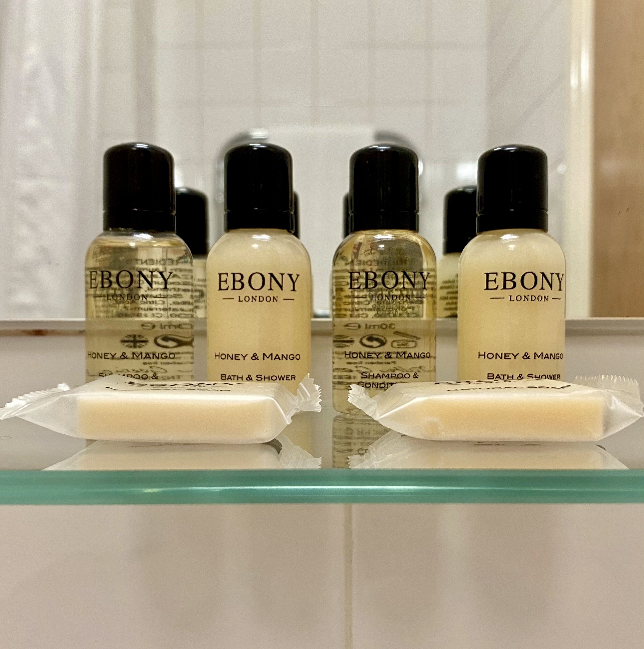 free toiletries, hair dryer, towels, soap