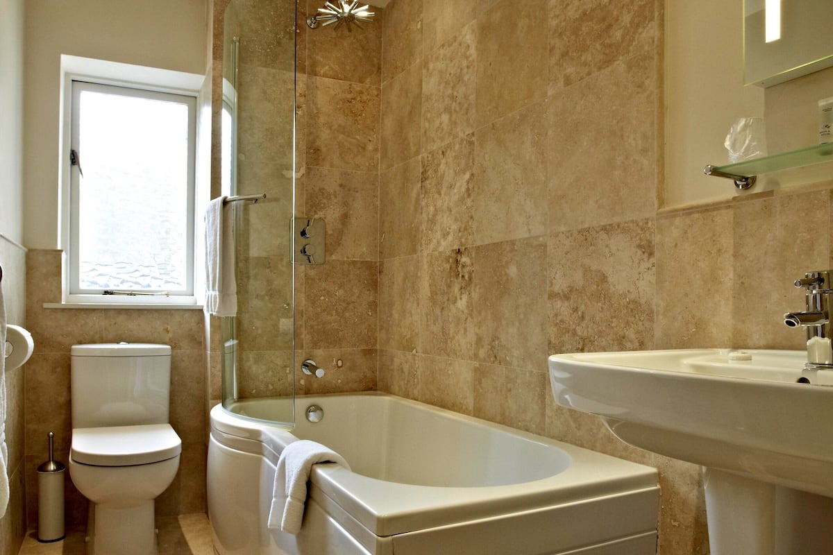 free toiletries, hair dryer, towels, soap