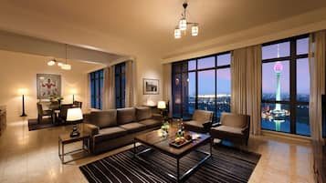 Penthouse, 1 Doppelbett, Küche, Meerblick | Wohnbereich