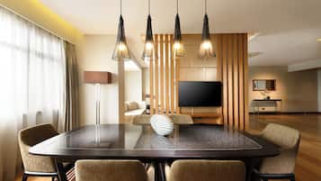 Superior Suite, 1 Double Bed, Kitchen | Living area | 42-inch LED TV with satellite channels, TV