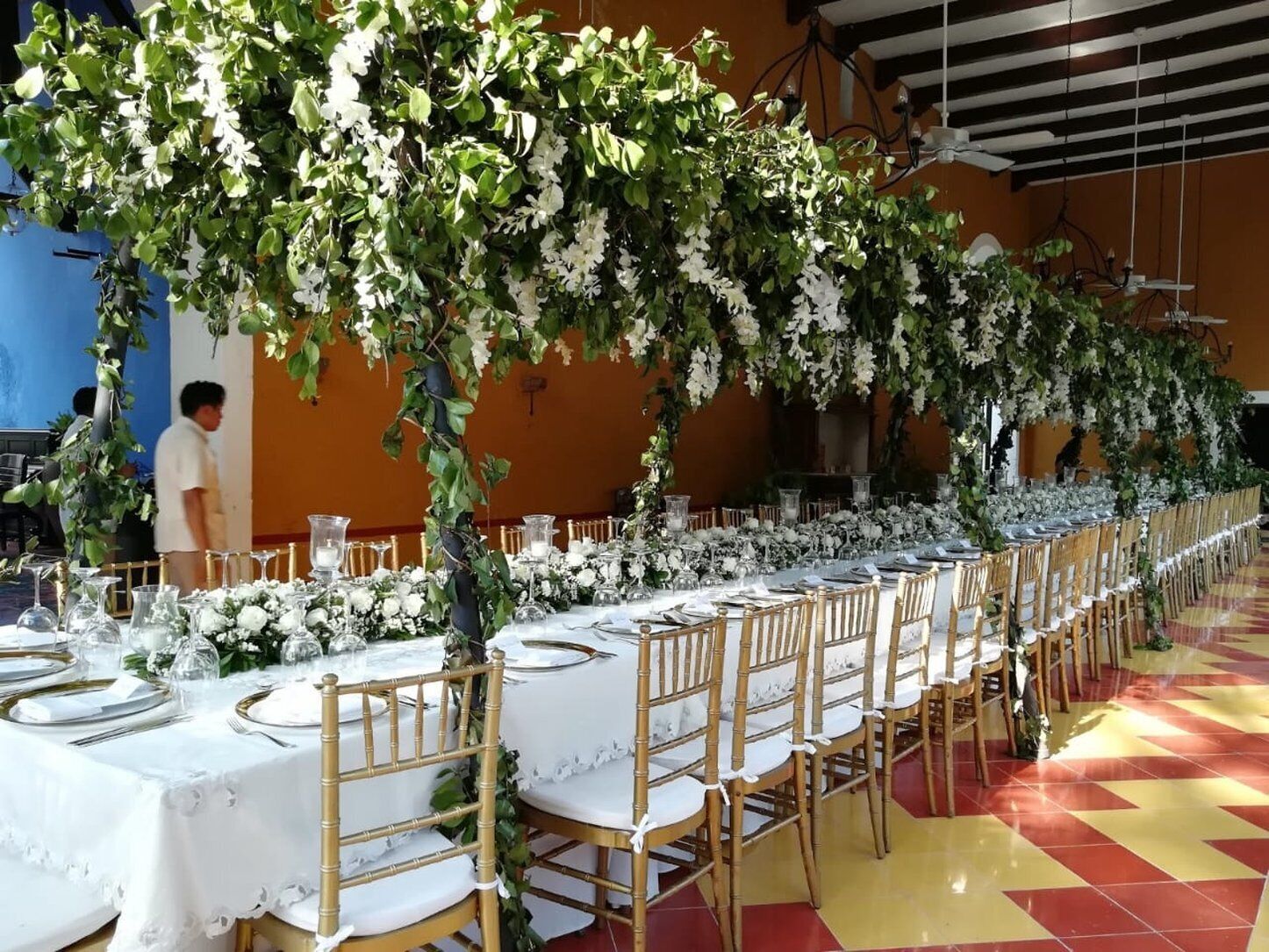 outdoor banquet area