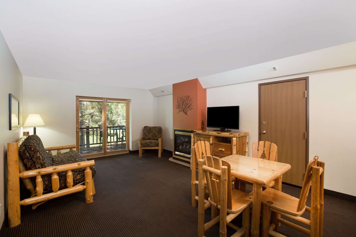 Superior Suite, 1 Bedroom, 2 Queen Beds, Fireplace, Balcony, Non Smoking | 1 bedroom, desk, iron/ironing board, rollaway beds