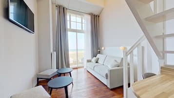 Maisonnette, uitzicht op zee (for 4) | 1 slaapkamer, een bureau, verduisterende gordijnen, geluiddichte muren