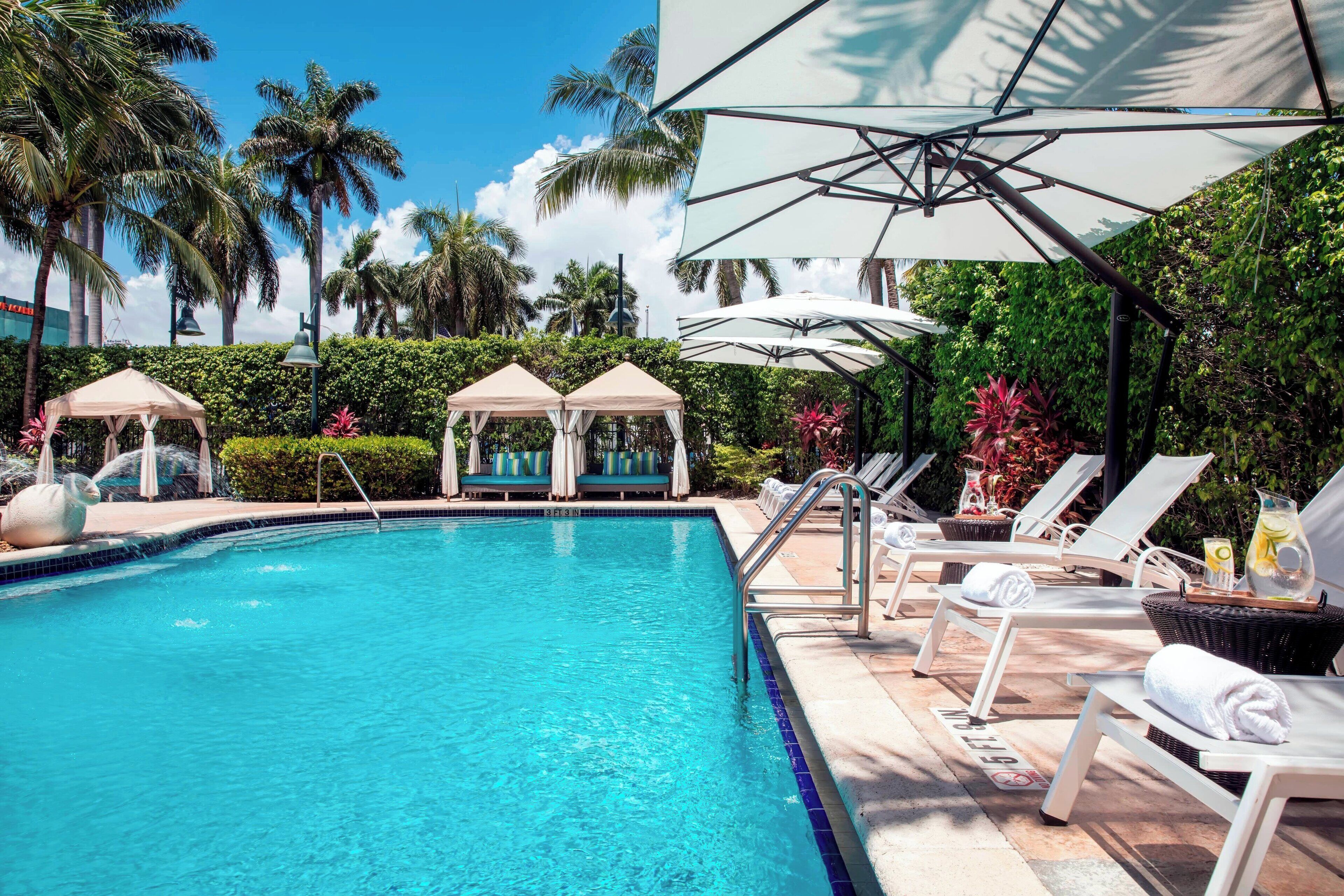 outdoor pool, open 6:00 am to 11:00 pm, free pool cabanas