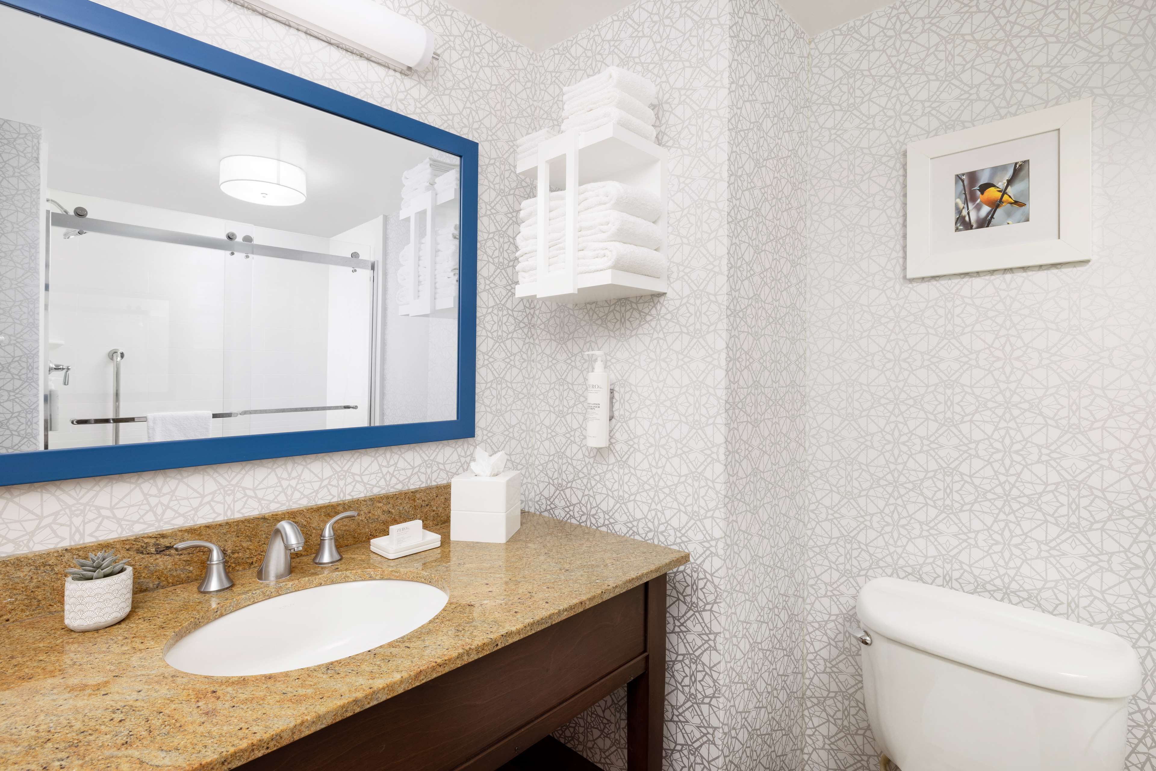 free toiletries, hair dryer, towels, soap