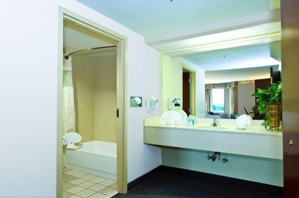 Bathroom | Combined shower/bathtub, free toiletries, hair dryer, towels