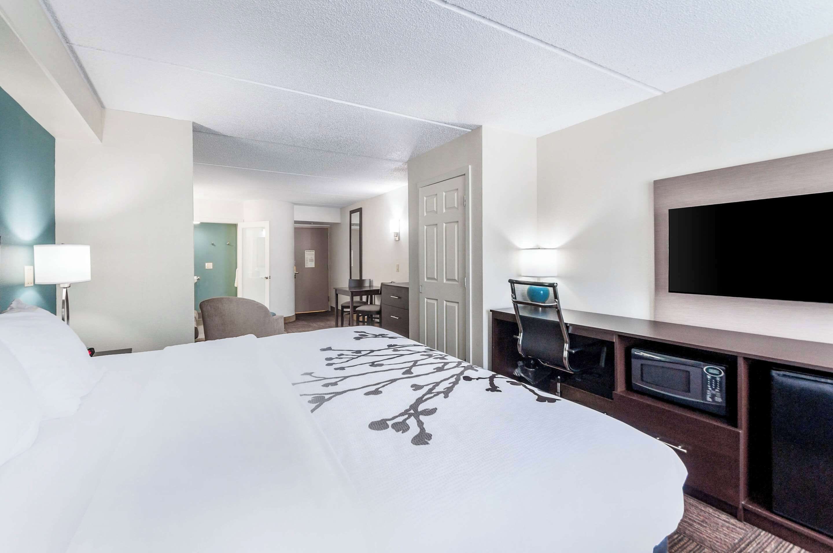 suite, 1 king bed, non smoking | in-room safe, desk, laptop workspace, blackout curtains