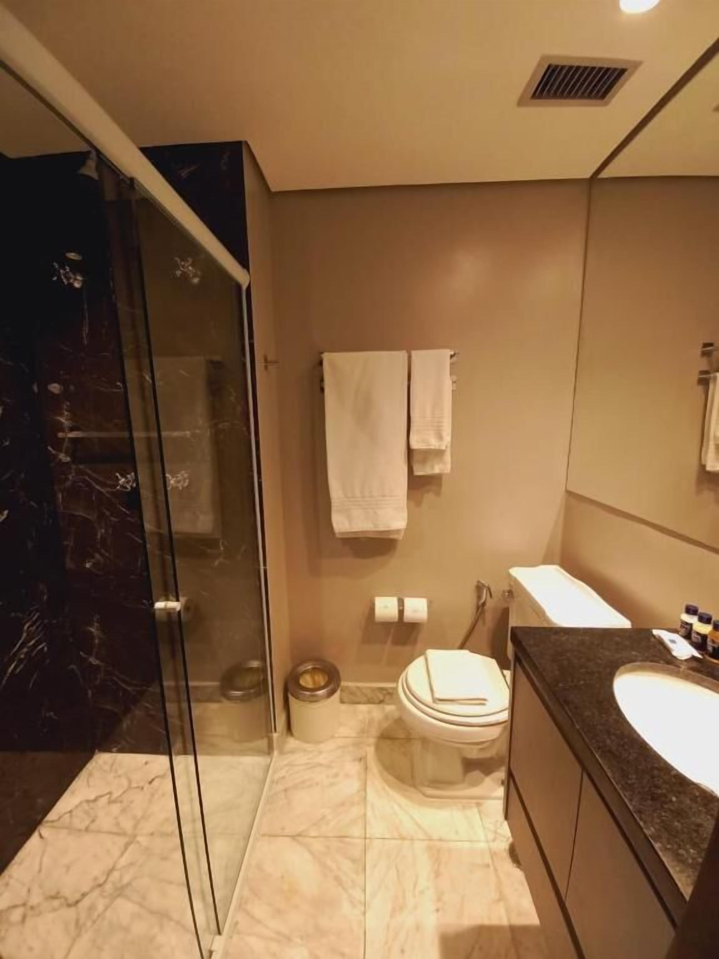 room | bathroom | shower, free toiletries, hair dryer, towels