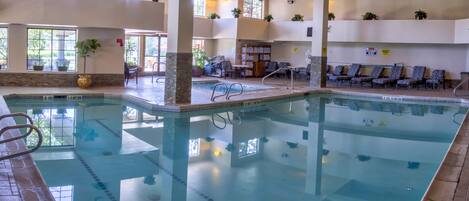 Indoor pool, pool loungers
