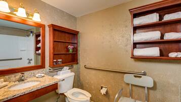 Standard Room, 1 Queen Bed, Accessible, Bathtub | Bathroom sink