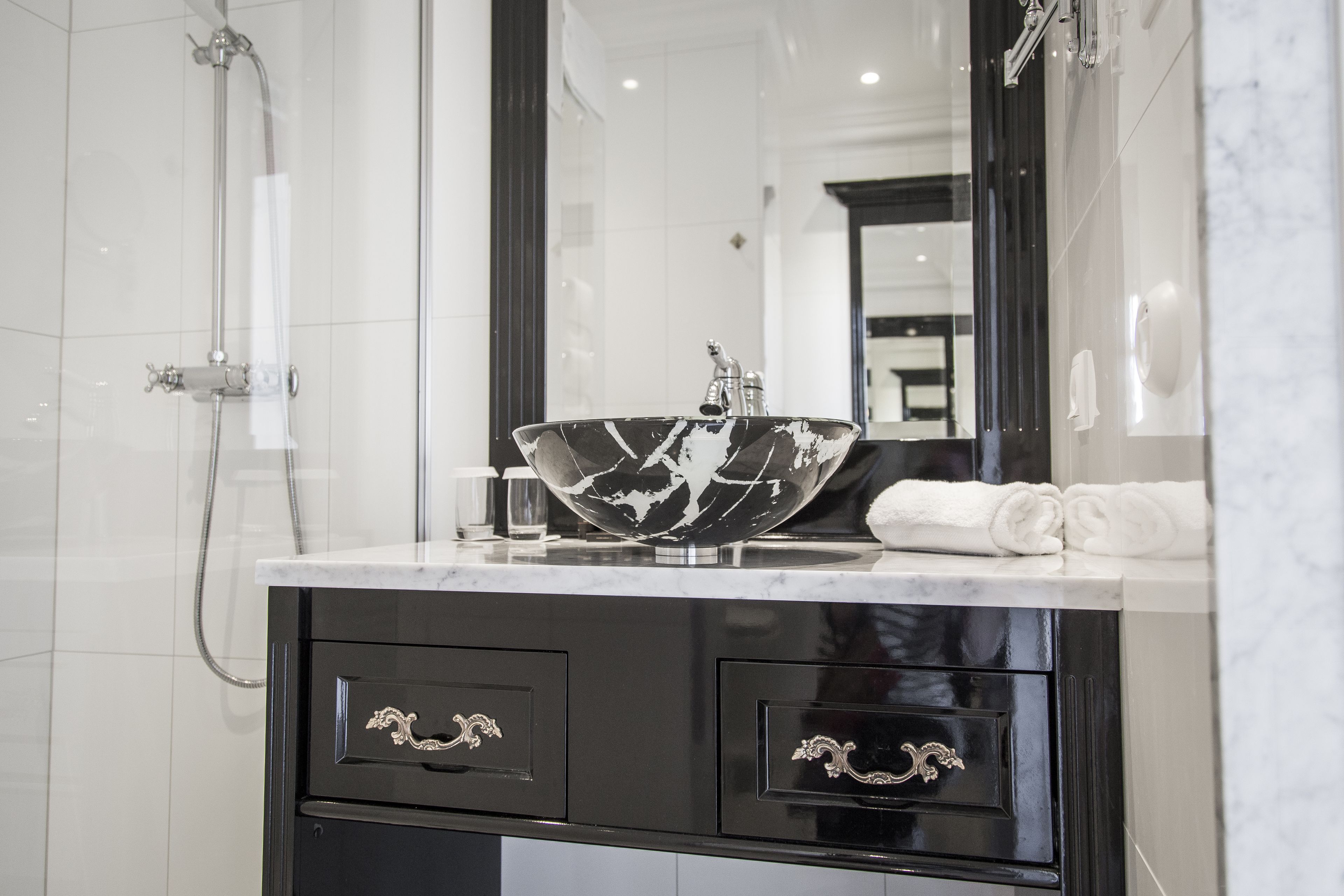 superior room de luxe (spa is not included) | bathroom | hair dryer, towels