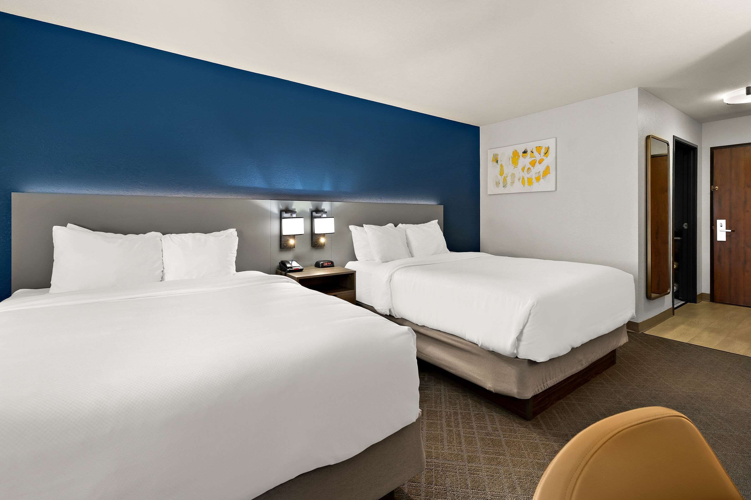 double room, 2 queen beds, non smoking | in-room safe, desk, laptop workspace, soundproofing