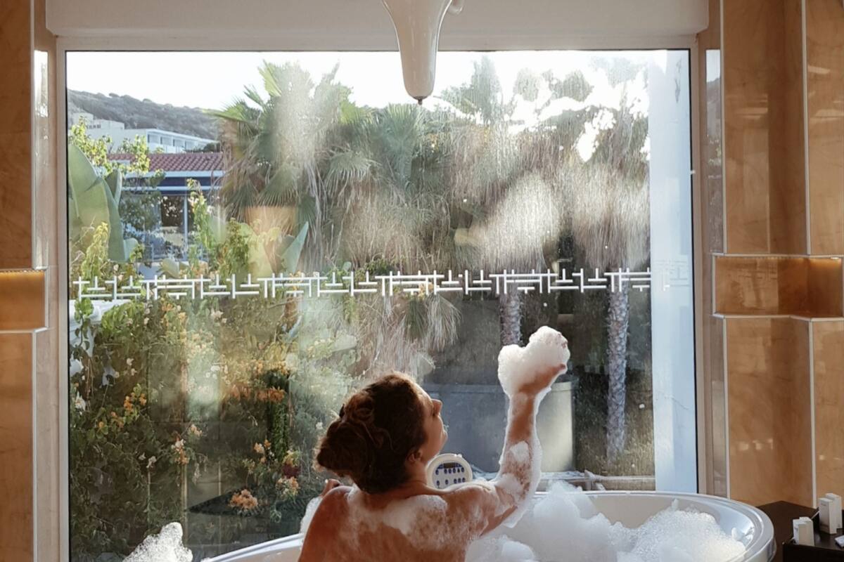 bathroom | free toiletries, hair dryer, bathrobes, slippers