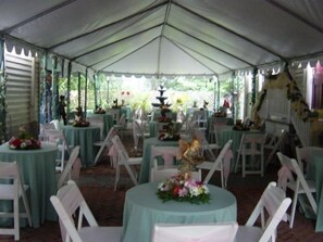 Outdoor banquet area
