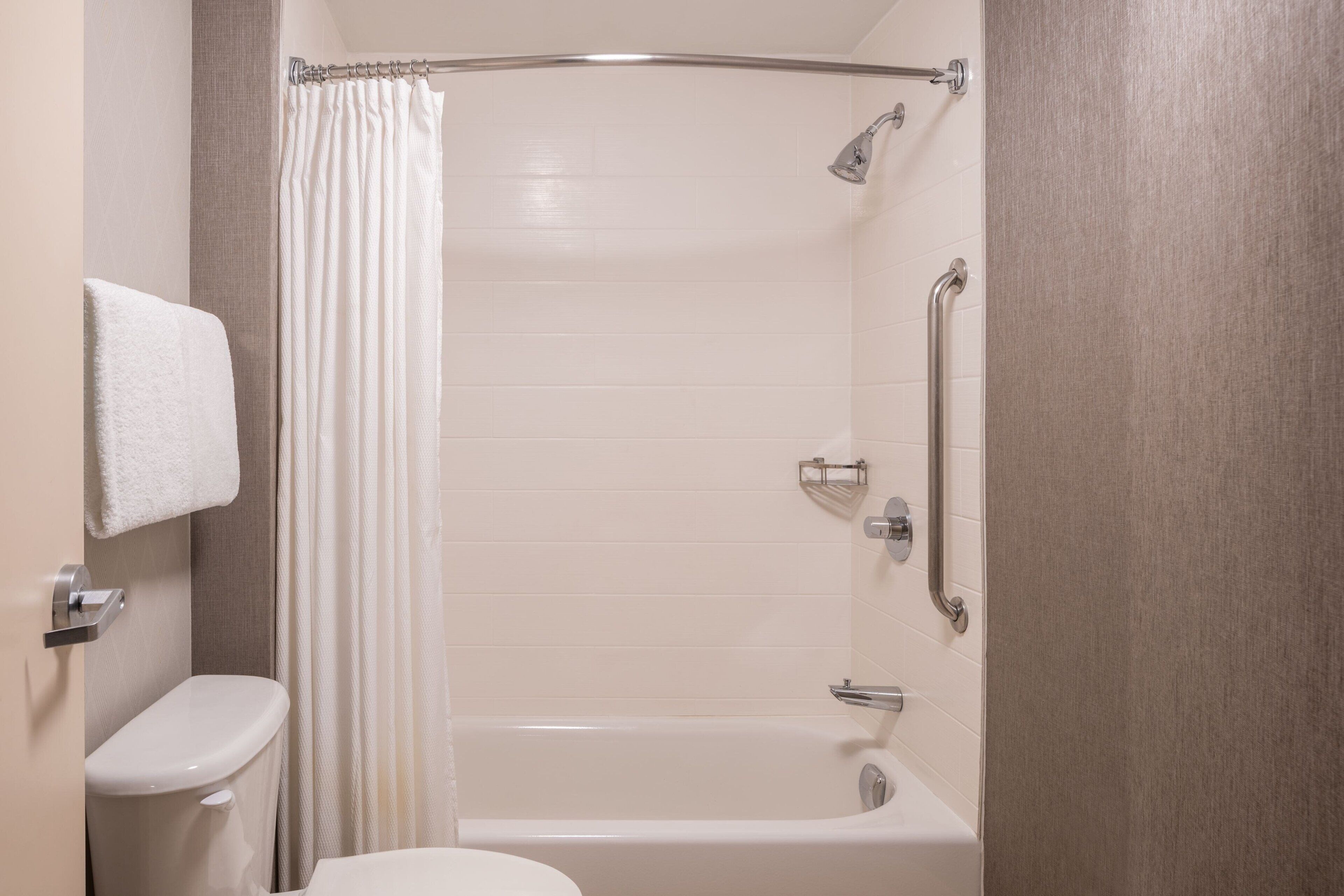 free toiletries, hair dryer, towels