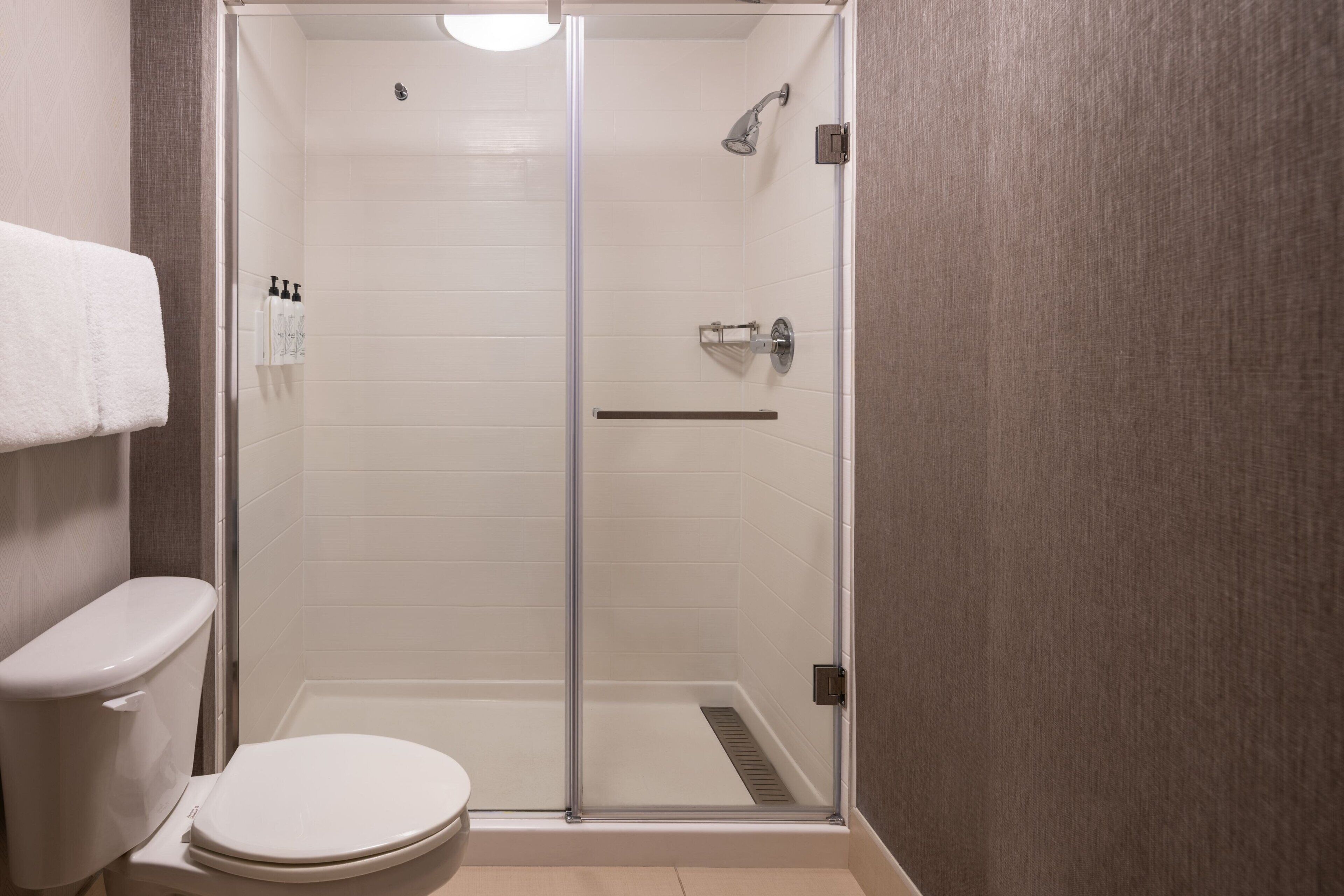 free toiletries, hair dryer, towels