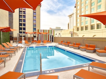 Seasonal outdoor pool at California Hotel and Casino