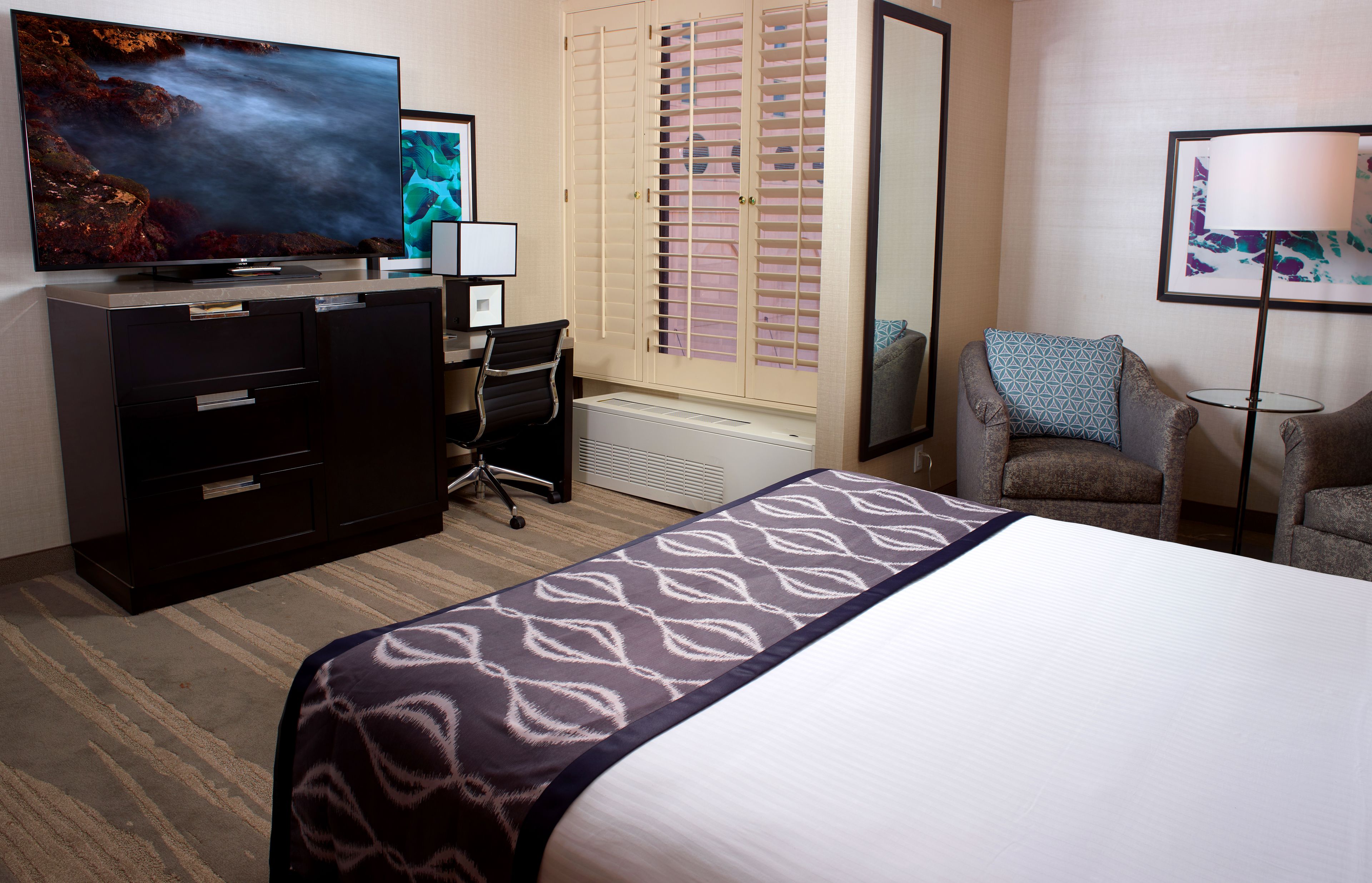 in-room safe, desk, laptop workspace, iron/ironing board