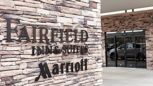 A stone wall with the text "FAIRFIELD INN & SUITES MARSHROFT" indicating the hotel's name. - Fairfield Inn & Suites by Marriott Rockingham (Rockingham)